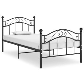 Estructura de cama sin colchón metal negro 100x200 cm
