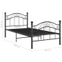 Estructura de cama sin colchón metal negro 100x200 cm