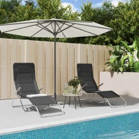 Folding lounger 2 pcs textilene steel with black coating by vidaXL, Loungers - Ref: Foro24-360172, Price: 167,46 €, Discount: %