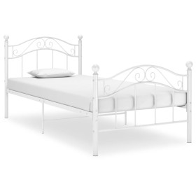 Estructura de cama sin colchón metal blanco 100x200 cm