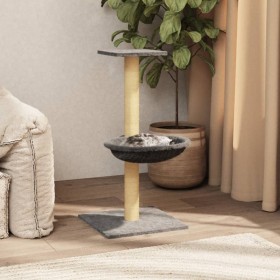 Rascador para gatos con poste de sisal gris claro 74 cm