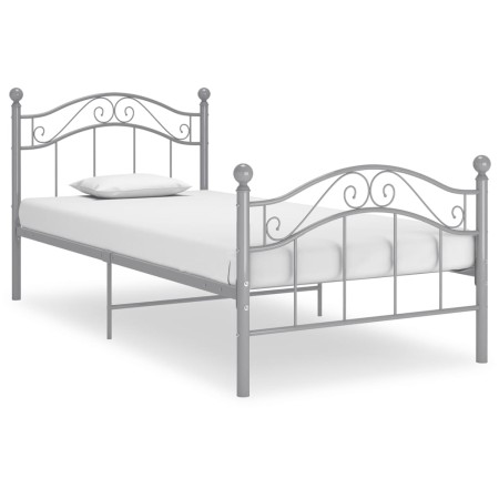 Estructura de cama sin colchón metal gris 100x200 cm