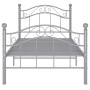 Estructura de cama sin colchón metal gris 100x200 cm