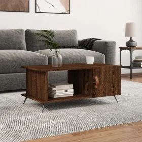 Mesa de centro madera contrachapada roble marrón 90x50x40 cm de vidaXL, Mesas de centro - Ref: Foro24-829467, Precio: 44,50 €...