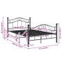 Estructura de cama sin colchón metal negro 120x200 cm