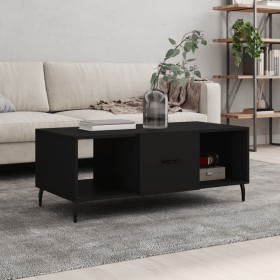 Mesa de centro madera contrachapada negro 102x50x40 cm