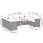Set muebles jardín 9 pzas y cojines ratán sintético gris claro