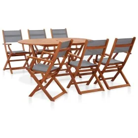 Garten-Essset 7-teilig, Eukalyptusholz, graues Textilene von vidaXL, Gartensets - Ref: Foro24-278911, Preis: 546,62 €, Rabatt: %