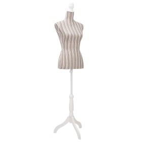 Maniquí de busto de mujer algodón blanco con rayas de vidaXL, Galanes de noche - Ref: Foro24-30031, Precio: 80,13 €, Descuent...