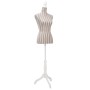 White cotton female bust mannequin with stripes by vidaXL, Gallants at night - Ref: Foro24-30031, Price: 80,13 €, Discount: %