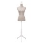 White cotton female bust mannequin with stripes by vidaXL, Gallants at night - Ref: Foro24-30031, Price: 80,13 €, Discount: %