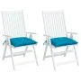 Gartenstuhlkissen, 2 Stück, blauer Oxford-Stoff, 40 x 40 x 7 cm von vidaXL, Kissen für Stühle und Sofas - Ref: Foro24-314872,...