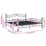 Estructura de cama sin colchón metal negro 160x200 cm