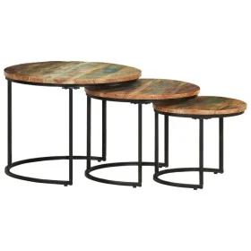 Stackable tables, 3 units, solid recycled wood table by vidaXL, Coffee table - Ref: Foro24-338003, Price: 124,09 €, Discount: %