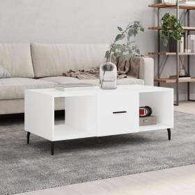 Mesa de centro madera contrachapada blanco 102x50x40 cm