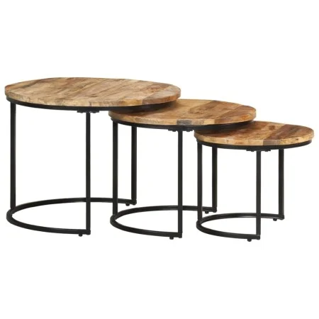Stackable tables 3 units rough mango wood by vidaXL, Coffee table - Ref: Foro24-338002, Price: 133,08 €, Discount: %