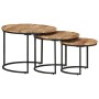 Mesas apilables 3 unidades madera rugosa de mango de vidaXL, Mesas de centro - Ref: Foro24-338002, Precio: 124,50 €, Descuent...
