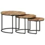 Mesas apilables 3 unidades madera rugosa de mango de vidaXL, Mesas de centro - Ref: Foro24-338002, Precio: 133,03 €, Descuent...