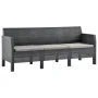 3-piece garden furniture set with anthracite grey rattan cushions. by vidaXL, Garden sets - Ref: Foro24-3079678, Price: 400,7...