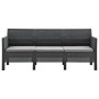 3-teiliges Gartenmöbel-Set PP Rattan anthrazitgraue Kissen von vidaXL, Gartensets - Ref: Foro24-3079678, Preis: 453,33 €, Rab...