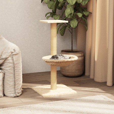 Katzenkratzbaum mit cremefarbenem Sisalstamm 74 cm von vidaXL, Katzenmöbel - Ref: Foro24-171588, Preis: 28,36 €, Rabatt: %