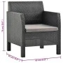 3-piece garden furniture set with anthracite grey rattan cushions. by vidaXL, Garden sets - Ref: Foro24-3079678, Price: 400,7...