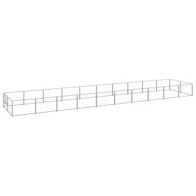 Silberner Zwinger 20 m² Stahl von vidaXL, Hundehütten und Zäune - Ref: Foro24-3082126, Preis: 391,06 €, Rabatt: %