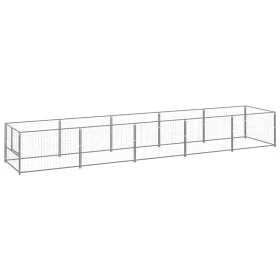 Silver kennel 5 m² steel by vidaXL, Dog kennels and fences - Ref: Foro24-3082103, Price: 196,69 €, Discount: %
