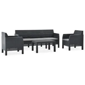 Garden furniture set 4 pieces anthracite gray PP rattan cushions by vidaXL, Garden sets - Ref: Foro24-3067235, Price: 518,59 ...