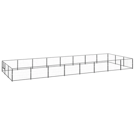 Steel kennel 24 m² black by vidaXL, Dog kennels and fences - Ref: Foro24-3082132, Price: 379,48 €, Discount: %