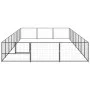 Steel kennel 24 m² black by vidaXL, Dog kennels and fences - Ref: Foro24-3082132, Price: 379,48 €, Discount: %