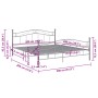 Estructura de cama de metal gris 200x200 cm