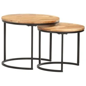 Mesas apilables 2 unidades madera maciza de acacia de vidaXL, Mesas de centro - Ref: Foro24-286186, Precio: 77,90 €, Descuent...