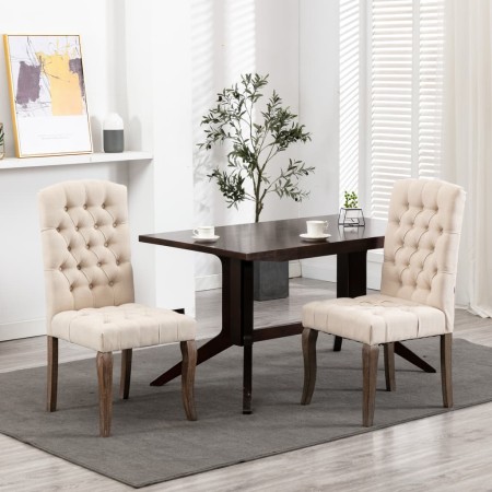 Esszimmerstühle, 2 Einheiten, beige Stoff in Leinenoptik von vidaXL, Essstühle - Ref: Foro24-287949, Preis: 302,86 €, Rabatt: %