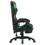 Silla gaming con reposapiés cuero sintético verde y negro de vidaXL, Sillas de oficina - Ref: Foro24-287989, Precio: 164,57 €...