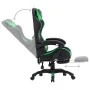 Silla gaming con reposapiés cuero sintético verde y negro de vidaXL, Sillas de oficina - Ref: Foro24-287989, Precio: 164,57 €...