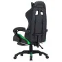 Silla gaming con reposapiés cuero sintético verde y negro de vidaXL, Sillas de oficina - Ref: Foro24-287989, Precio: 164,57 €...