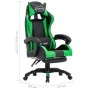 Silla gaming con reposapiés cuero sintético verde y negro de vidaXL, Sillas de oficina - Ref: Foro24-287989, Precio: 164,57 €...