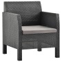 2-piece garden furniture set with anthracite grey PP rattan cushions by vidaXL, Garden sets - Ref: Foro24-3079673, Price: 482...