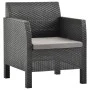 2-teiliges Gartenmöbel-Set PP Rattan anthrazitgraue Kissen von vidaXL, Gartensets - Ref: Foro24-3079673, Preis: 473,36 €, Rab...