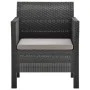 2-teiliges Gartenmöbel-Set PP Rattan anthrazitgraue Kissen von vidaXL, Gartensets - Ref: Foro24-3079673, Preis: 473,36 €, Rab...