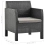 2-teiliges Gartenmöbel-Set PP Rattan anthrazitgraue Kissen von vidaXL, Gartensets - Ref: Foro24-3079673, Preis: 473,36 €, Rab...