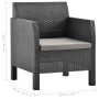 2-teiliges Gartenmöbel-Set PP Rattan anthrazitgraue Kissen von vidaXL, Gartensets - Ref: Foro24-3079673, Preis: 482,38 €, Rab...