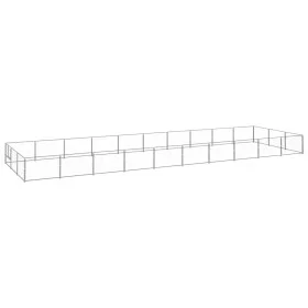Silver dog kennel 30 m² steel by vidaXL, Dog kennels and fences - Ref: Foro24-3082142, Price: 399,36 €, Discount: %