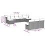 Set sofás jardín 10 pzas con cojines ratán sintético gris claro