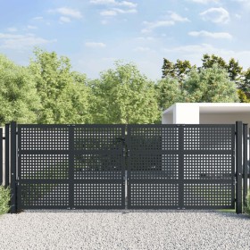 Puerta de jardín acero gris antracita 400x175 cm