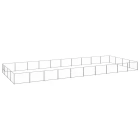 Silberner Zwinger 40 m² Stahl von vidaXL, Hundehütten und Zäune - Ref: Foro24-3082156, Preis: 445,64 €, Rabatt: %