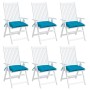 Cojines de silla de jardín 6 uds tela Oxford azul 40x40x7 cm