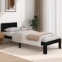 Black single solid wood bed frame 75x190 cm by vidaXL, Beds and slatted bases - Ref: Foro24-810459, Price: 119,34 €, Discount: %