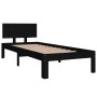 Black single solid wood bed frame 75x190 cm by vidaXL, Beds and slatted bases - Ref: Foro24-810459, Price: 119,34 €, Discount: %
